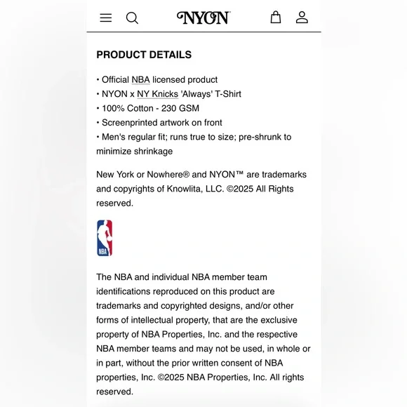 New York Or Nowhere Knicks Shirt Small NBW - Picture 4 of 8